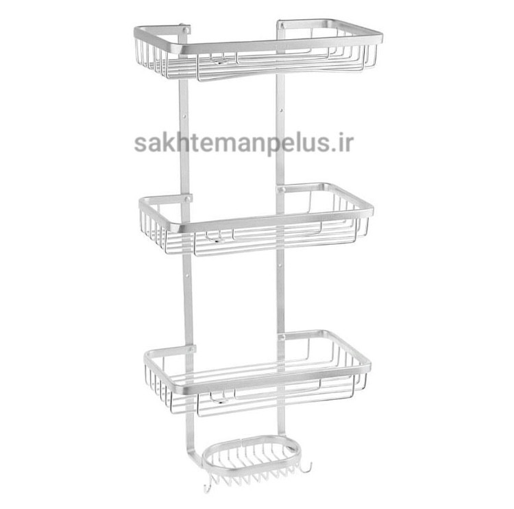 جا شامپودیواری سه طبقه وسط آلومینیوم برند تی بی کو