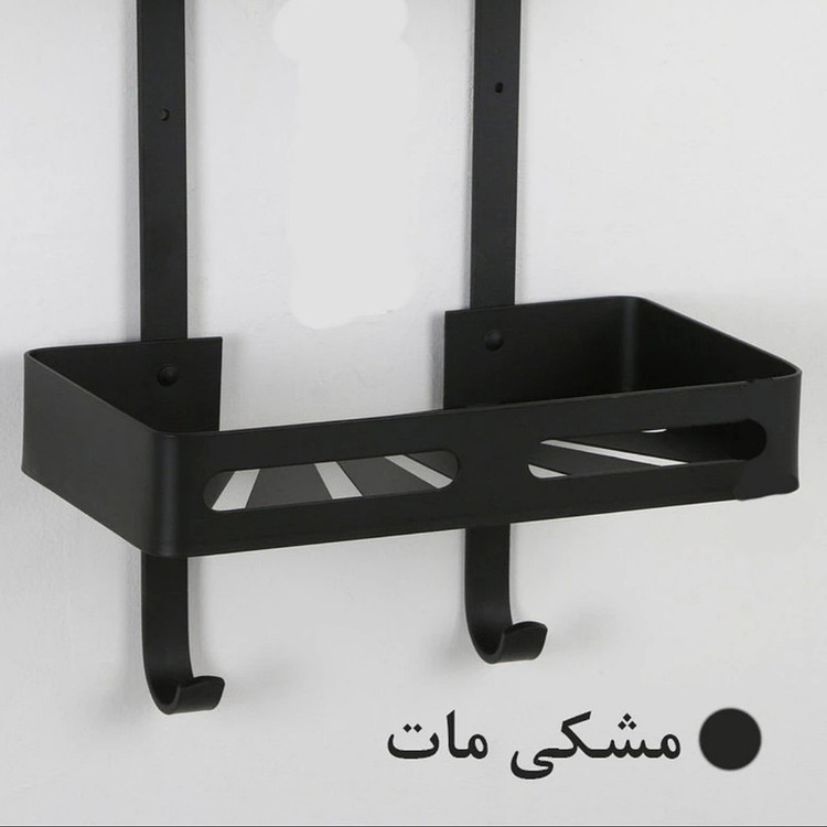 قفسه حمام تی بی کو مدل وسط صفحه ای تسمه پهن دیواری آلومینیومی سه طبقه مشکی مات