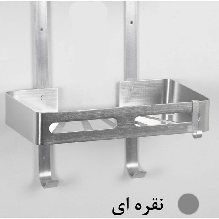 قفسه حمام مدل دو طبقه وسط صفحه ای تسمه پهن سنگین آلومینیومی دیواری تی بی کو