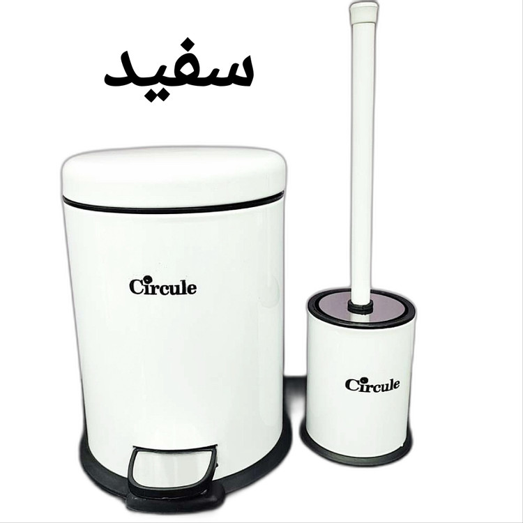 ست سطل و فرچه استیل ۳ لیتر گرد پدالی آرام بند سرکوله