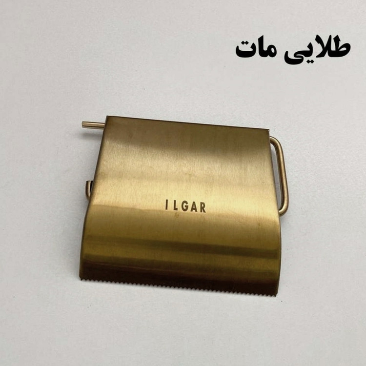 جا دستمال توالت ایلگار مدل تخت کوچک دیواری استیل طلایی مات