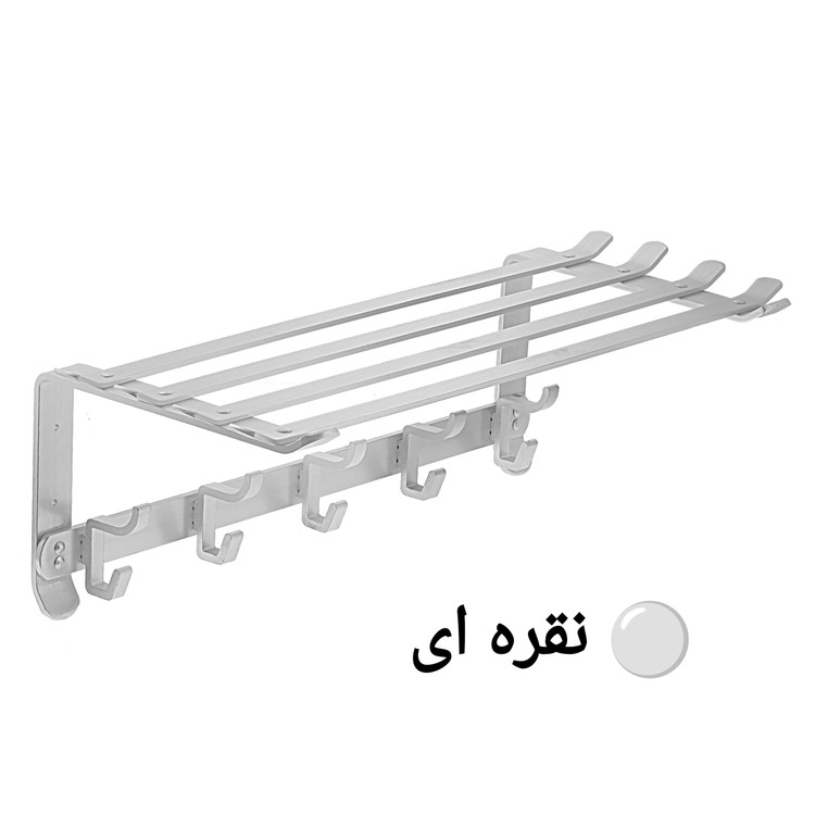 رخت آویز حمام تی بی کو مدل ثابت دیواری 50 سانت آلومینیومی