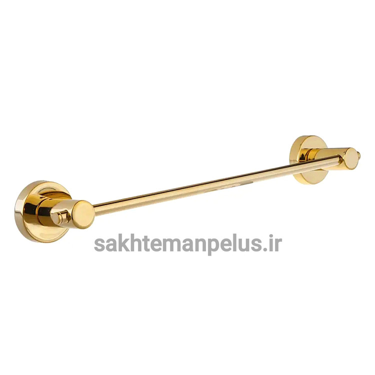 جای حوله دیواری دو پایه بلند سرویس بهداشتی و حمام کروز کد 016 طلایی براق