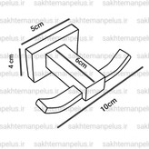 ابعاد قلاب حوله دو شاخه دیواری کروم مات گریت