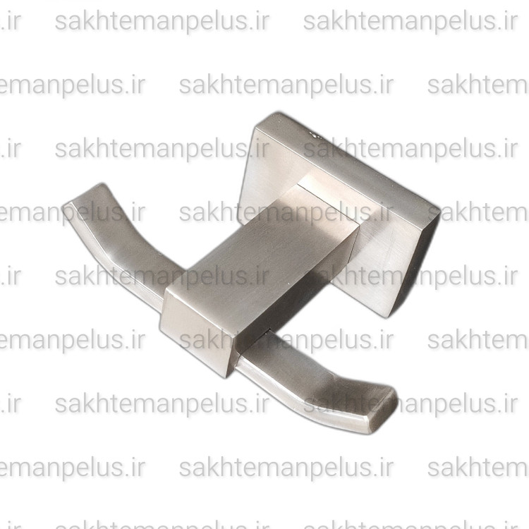 تصویر قلاب حوله دو شاخه دیواری کروم مات گریت