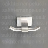 تصویر قلاب حوله دو شاخه دیواری کروم مات گریت