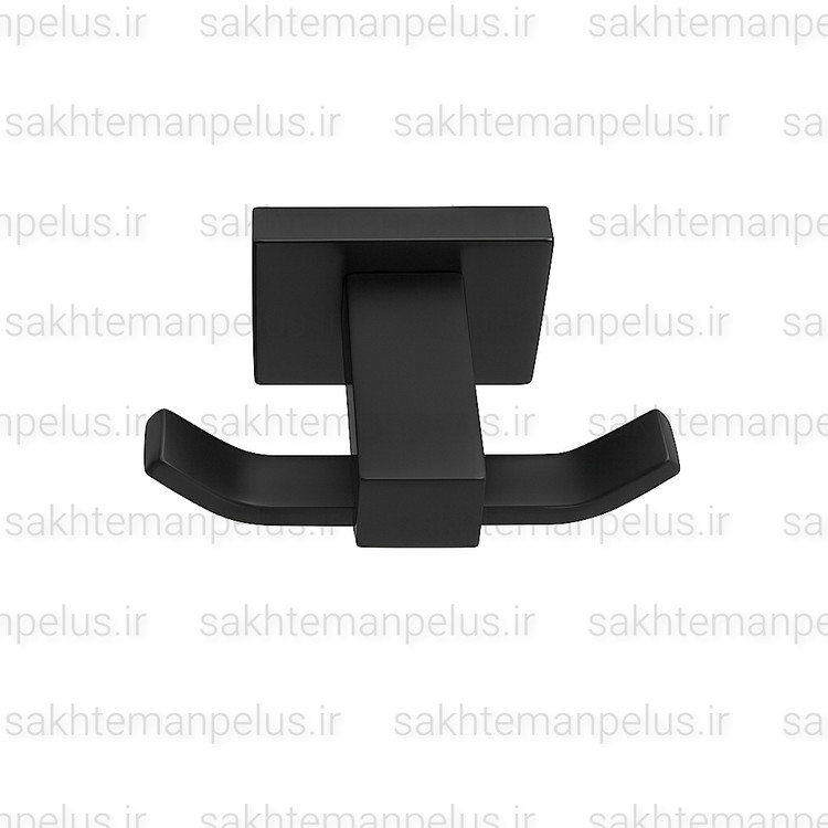 قلاب آویز حوله دو شاخه دیواری گریت مشکی مات ضد زنگ