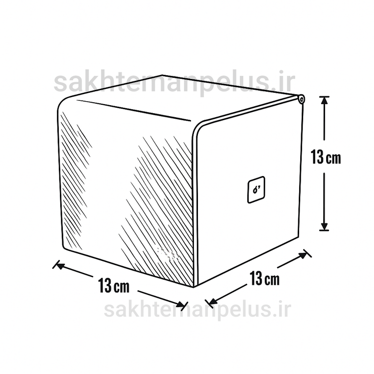 جای دستمال رولی دیواری مدل مکعبی فلت Cubic طوسی ama