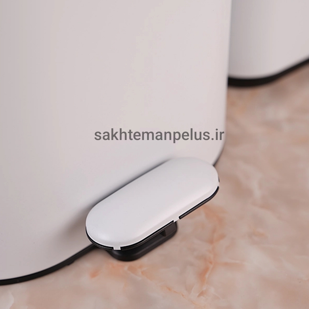 سطل و فرچه ی تک برند پرفکت سایز 3 لیتر بیضی رنگ سفید با پدال آرام بند