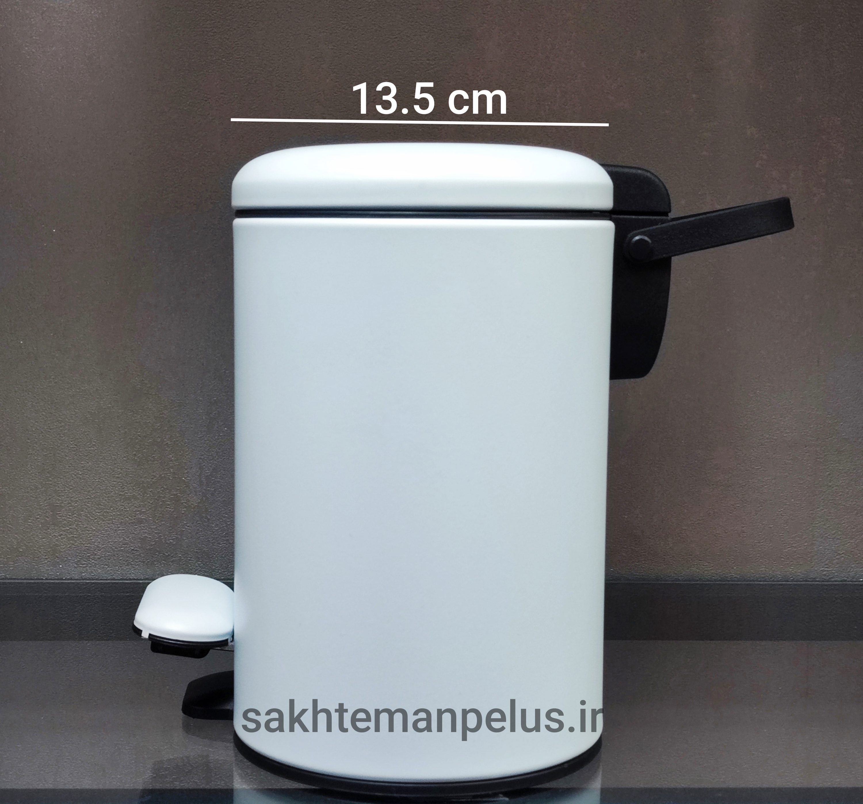 سطل و فرچه ی تک برند پرفکت سایز 3 لیتر بیضی رنگ سفید با پدال آرام بند