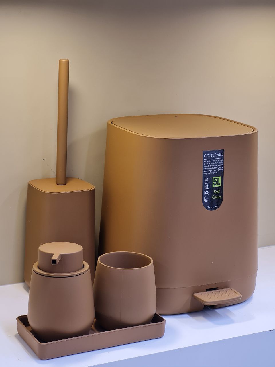 ست سرویس بهداشتی رومیزی میامی 9900 کنتراست شکلاتی مخملی