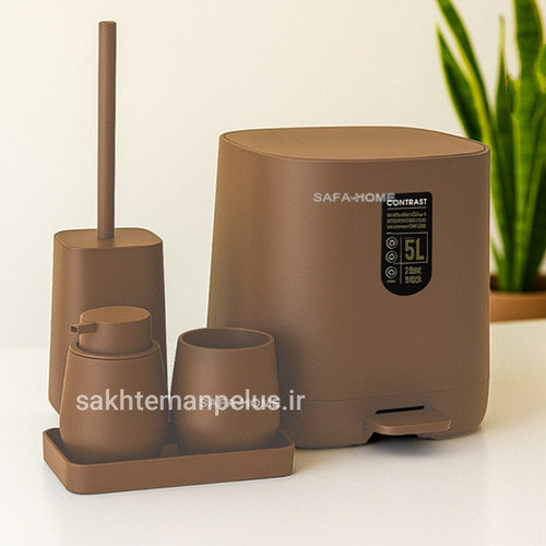 ست سرویس بهداشتی رومیزی میامی 9900 کنتراست شکلاتی مخملی