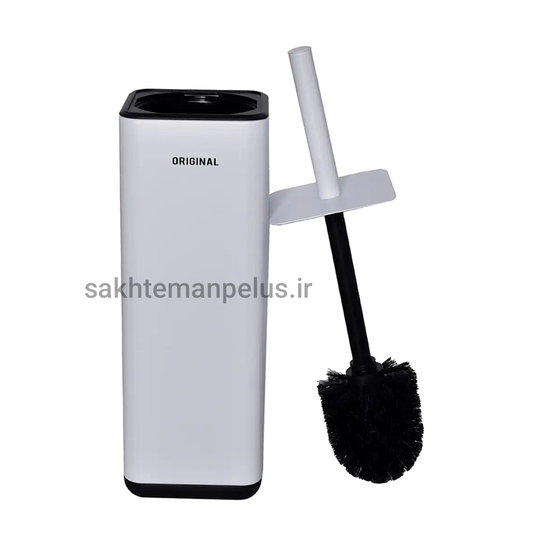 ست سطل و فرچه ۵ لیتر درب تخت مربع اورجینال سفید آرام بند