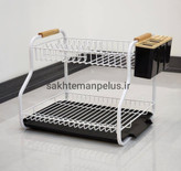 جا ظرفی فلزی یک و نیم طبقه کیمیا سفید اطلس