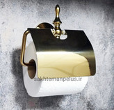 جای رول دستمال توالت دیواری کروز مدل کاوردار کد 009 طلایی براق