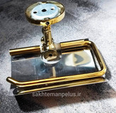 جای رول دستمال توالت دیواری کروز مدل کاوردار کد 009 طلایی براق