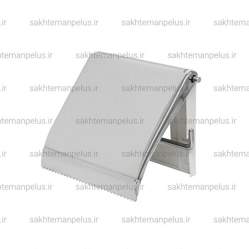 جای رول دستمال توالت دیواری کوچک استیل سرکوله مدل تخت کروم