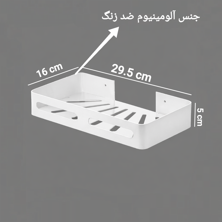 قفسه حمام تی بی کو مدل وسط یک طبقه صفحه ای آلومینیومی سفید