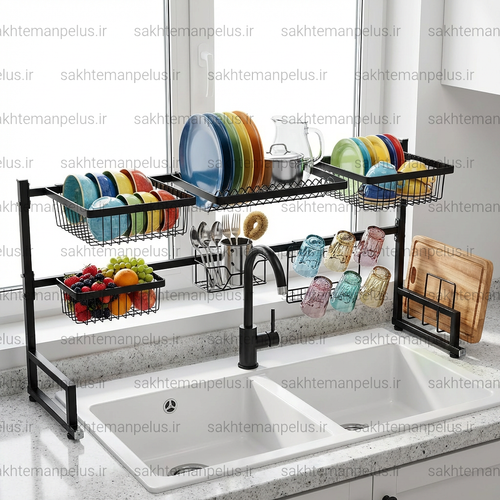 آبچکان پشت پنجره ای تنظیمی 120 مشکی ارتفاع 65