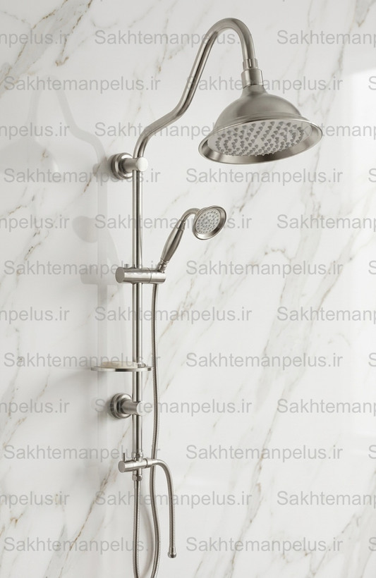 علم دوش حمام یونیورست گینی دو کاره شیپوری کروم مات